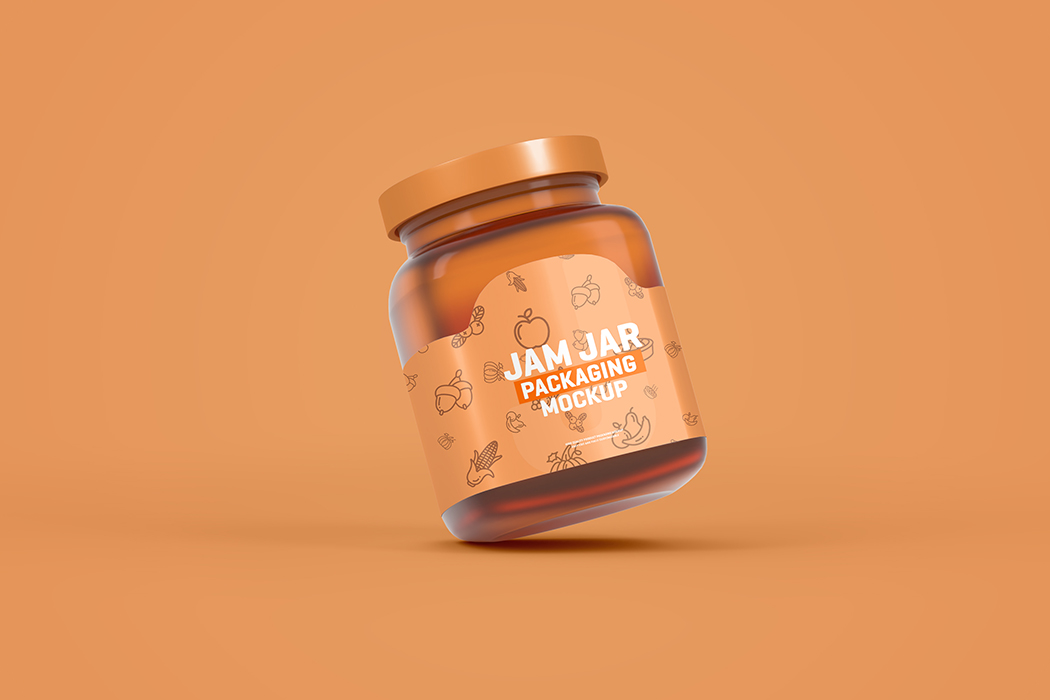 玻璃果酱罐包装样机glass_jam_jar_packaging_mockup