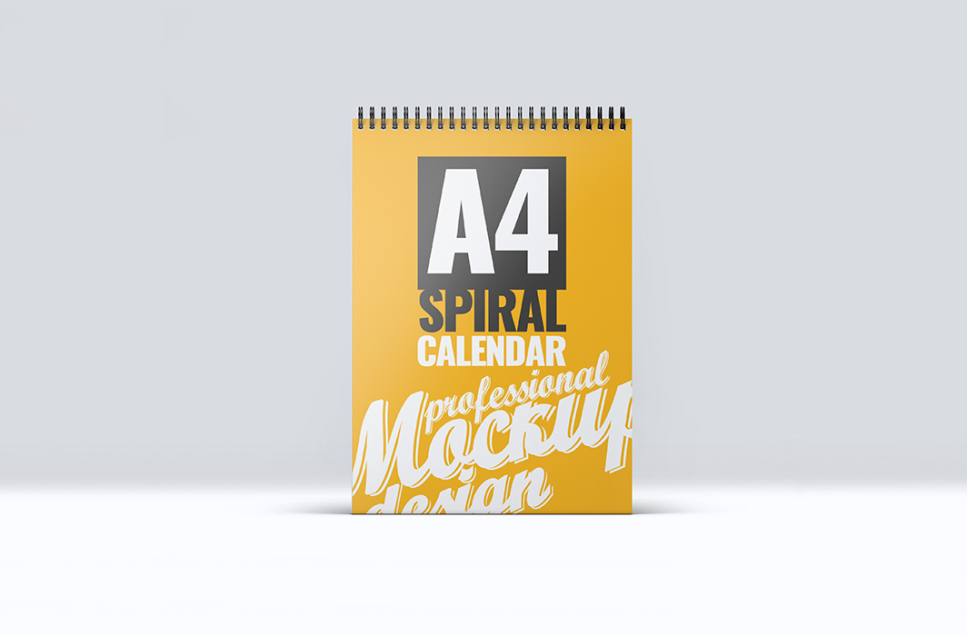 A4螺旋日历样机-a4-spiral-calendar-mock-up