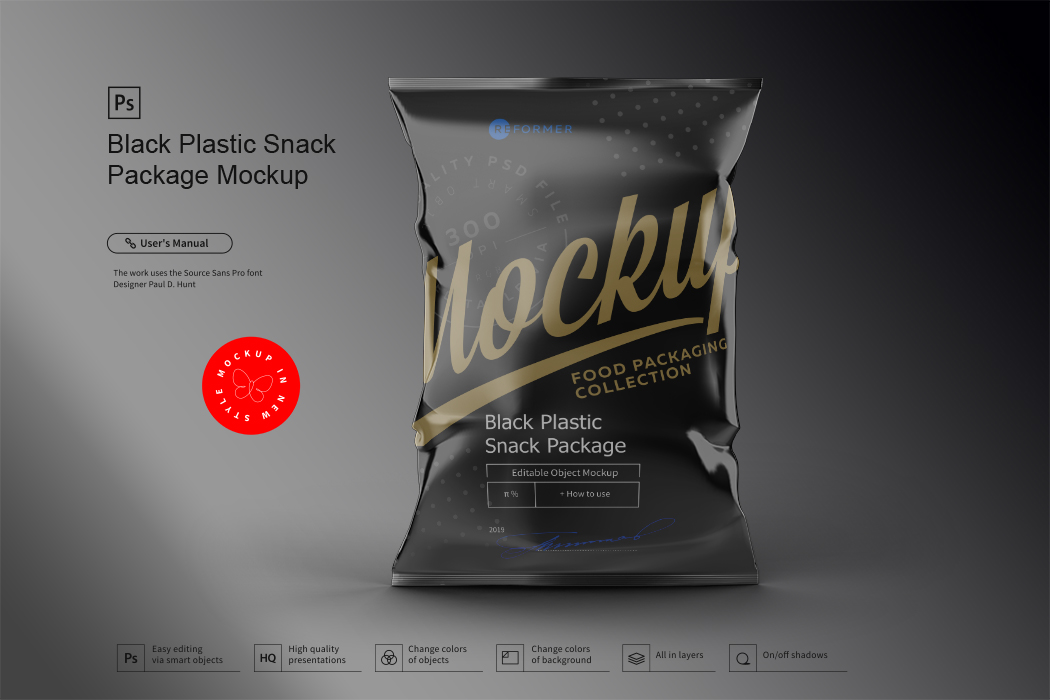 黑色塑料零食包装样机-Black_Plastic_Snack_Package_Mockup