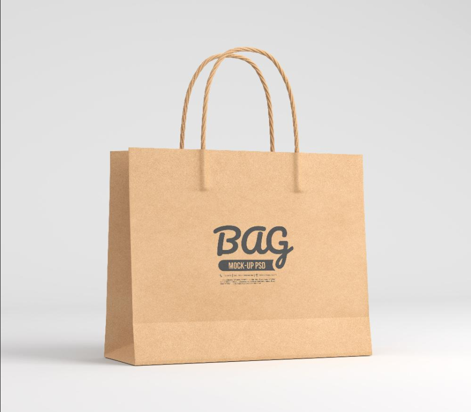 5款牛皮纸手提袋包装盒样机贴图素材下载Paper Bag and Box Packaging Mockup-班族客站