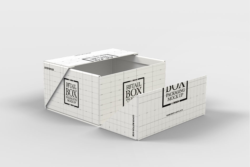 折叠零售盒包装样机Fold Up Retail Box Packaging Mockup v1.0