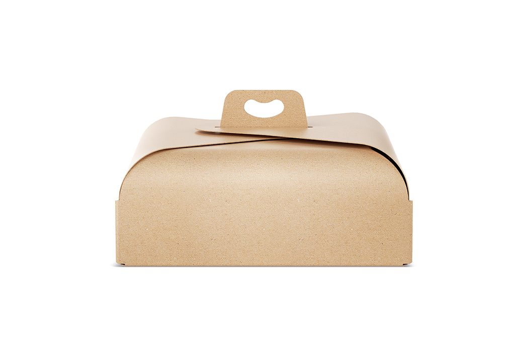 纸箱蛋糕盒模型-前视图-Carton-Cake-Box-Mockup—Front-View