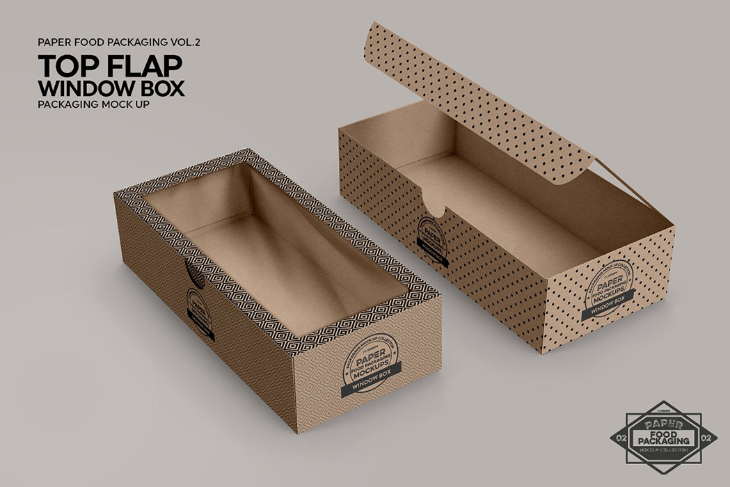 Download 顶折窗盒包装机-Top Flap Window Box Packaging Mockup-班族客站