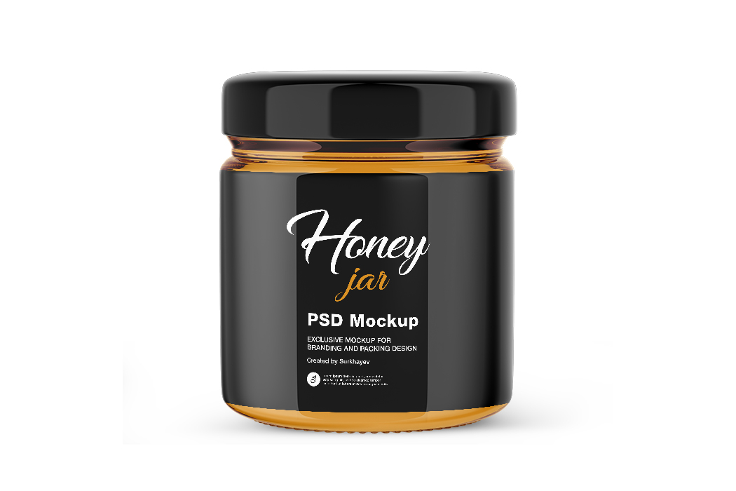 蜂蜜罐样机-honey-jar-mockup-isolated