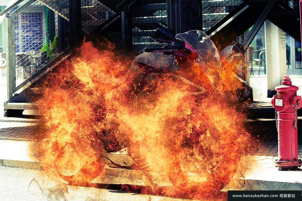 PS动作- 真实爆炸火焰燃烧效果-Fire Photoshop Action V.3