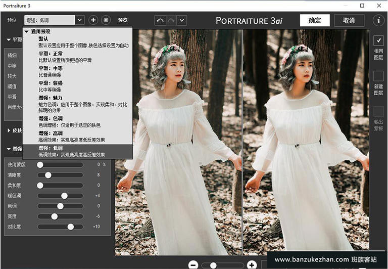 【PS插件】PS磨皮美肤调色影楼自动批量磨皮滤镜中文插件 Imagenomic Portraiture v3.5.4 中文版 支持Win/Mac